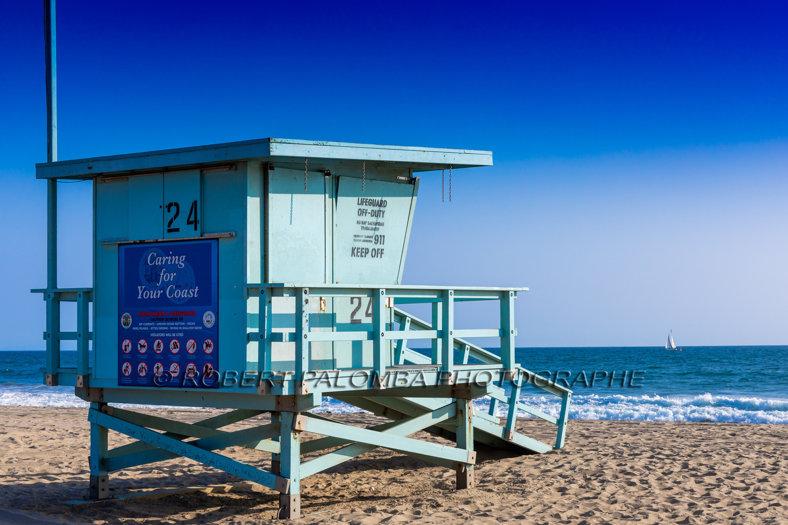 Etats-Unis, Californie-du-Sud, Los Angeles, Venice, Venice Beach, Poste de Sauveteur en mer