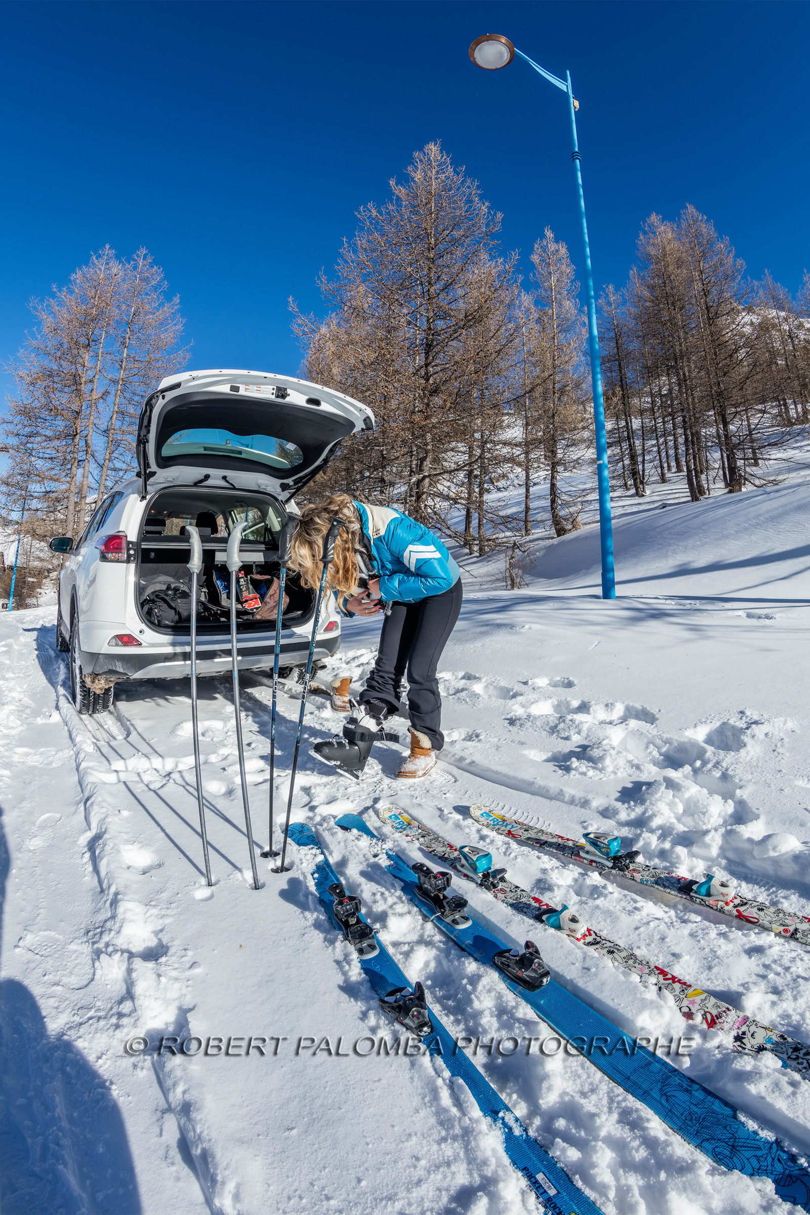 Ski aux pieds