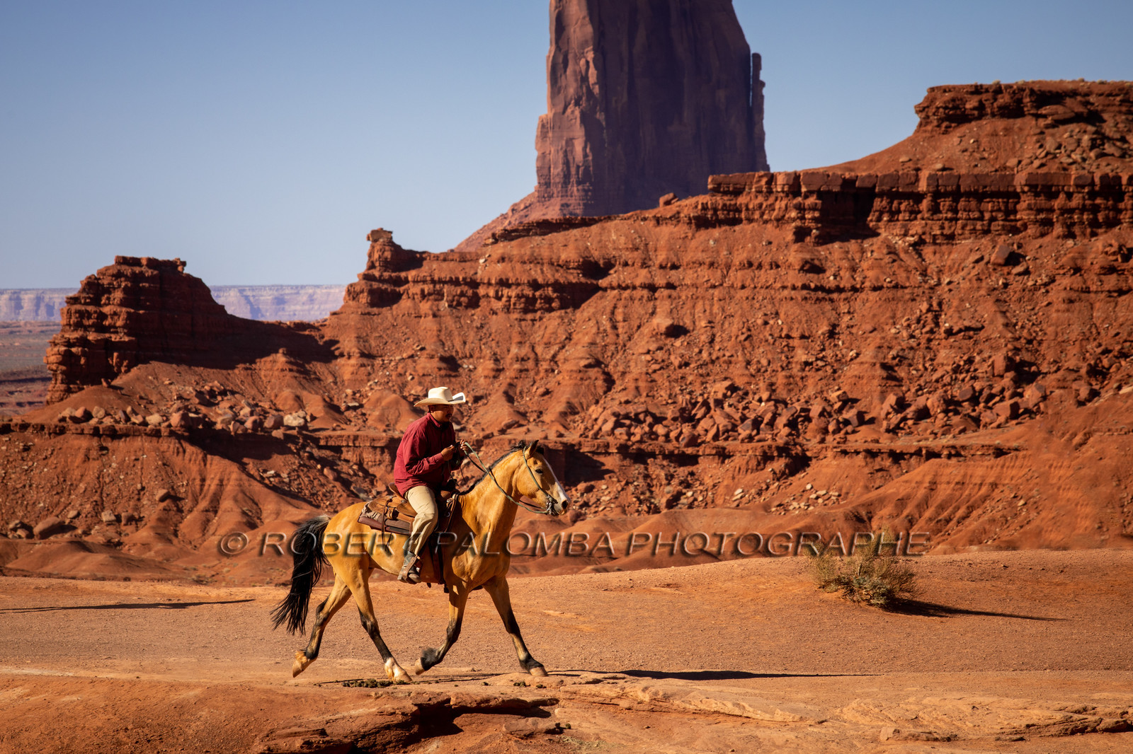 Cow-boy à Monument Valley